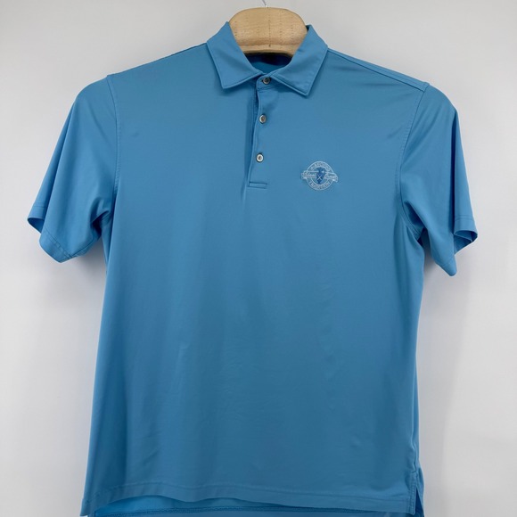 Peter Millar Polo Shirt Mens M Blue Summer Comfort Regions Tradition Shoal Creek - Picture 3 of 11